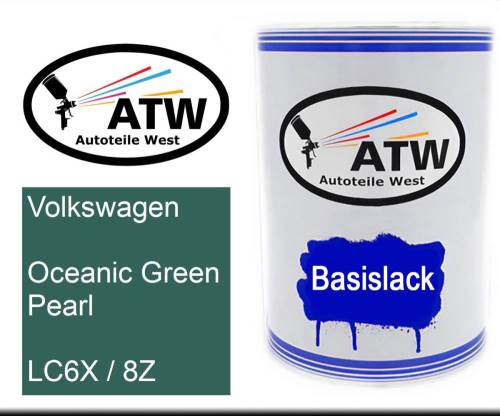 Volkswagen, Oceanic Green Pearl, LC6X / 8Z: 500ml Lackdose, von ATW Autoteile West.